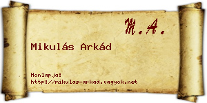 Mikulás Arkád névjegykártya